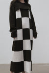 SWAYING/KNIT Checkerboard Dress SW212LS06 Brown/White PS40